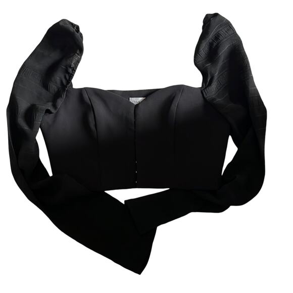 Privacy please black corset Clare crop top - Picture 1 of 7